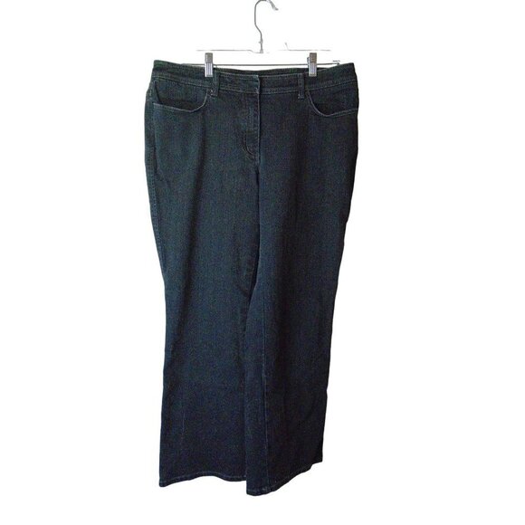 Chico's Platinum Black Jeans Sz 2.5 Short Petite Wide Leg (US 14) - Picture 2 of 8